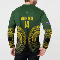Custom Avaiki Cook Islands Rugby Button Sweatshirt Kuki Airani Tatau Black - Polynesian Pride