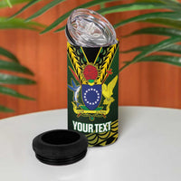Custom Avaiki Cook Islands Rugby 4 in 1 Can Cooler Tumbler Kuki Airani Tatau Black LT14 - Polynesian Pride