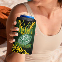 Custom Avaiki Cook Islands Rugby 4 in 1 Can Cooler Tumbler Kuki Airani Tatau Black LT14 - Polynesian Pride