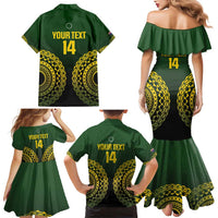 Custom Avaiki Cook Islands Rugby Family Matching Mermaid Dress and Hawaiian Shirt Kuki Airani Tatau Black - Polynesian Pride