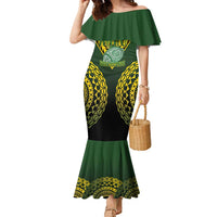 Custom Avaiki Cook Islands Rugby Family Matching Mermaid Dress and Hawaiian Shirt Kuki Airani Tatau Black LT14 Mom's Dress Black - Polynesian Pride