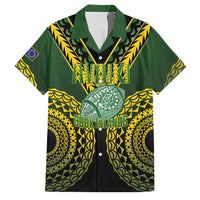Custom Avaiki Cook Islands Rugby Family Matching Tank Maxi Dress and Hawaiian Shirt Kuki Airani Tatau Black LT14 Dad's Shirt - Short Sleeve Black - Polynesian Pride