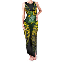 Custom Avaiki Cook Islands Rugby Family Matching Tank Maxi Dress and Hawaiian Shirt Kuki Airani Tatau Black LT14 Mom's Dress Black - Polynesian Pride