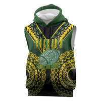 Custom Avaiki Cook Islands Rugby Sleeveless Hoodie Kuki Airani Tatau Black LT14 Black - Polynesian Pride
