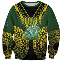 Custom Avaiki Cook Islands Rugby Sweatshirt Kuki Airani Tatau Black - Polynesian Pride
