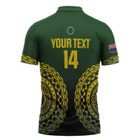 Custom Avaiki Cook Islands Rugby Zipper Polo Shirt Kuki Airani Tatau Black LT14 - Polynesian Pride