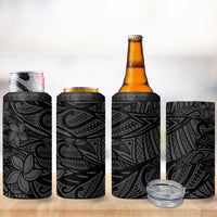 Polynesia 4 in 1 Can Cooler Tumbler Polynesian Pattern Mix Plumeria Black LT14 - Polynesian Pride