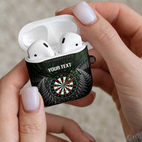 Personalised New Zealand Darts AirPods Case Dartboard Maori Fern Puhoro Art LT14 - Polynesian Pride