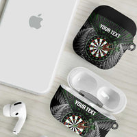 Personalised New Zealand Darts AirPods Case Dartboard Maori Fern Puhoro Art LT14 - Polynesian Pride