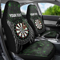 Personalised New Zealand Darts Car Seat Cover Dartboard Maori Fern Puhoro Art