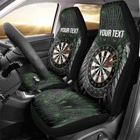 Personalised New Zealand Darts Car Seat Cover Dartboard Maori Fern Puhoro Art