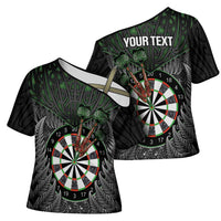 Personalised New Zealand Darts Cross Shoulder Shirt Dartboard Maori Fern Puhoro Art LT14 - Polynesian Pride