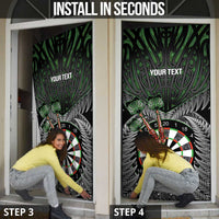 Personalised New Zealand Darts Door Cover Dartboard Maori Fern Puhoro Art - Polynesian Pride