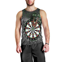 Personalised New Zealand Darts Men Tank Top Dartboard Maori Fern Puhoro Art