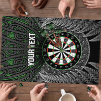 Personalised New Zealand Darts Puzzle Dartboard Maori Fern Puhoro Art LT14 - Polynesian Pride