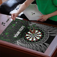 Personalised New Zealand Darts Puzzle Dartboard Maori Fern Puhoro Art LT14 - Polynesian Pride