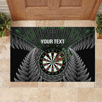 Personalised New Zealand Darts Rubber Doormat Dartboard Maori Fern Puhoro Art
