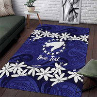 Personalised Cook Islands Pukapuka Area Rug Tiare Maori Polynesian Waves Tattoo