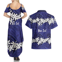 Personalised Cook Islands Pukapuka Couples Matching Summer Maxi Dress and Hawaiian Shirt Tiare Maori Polynesian Waves Tattoo LT14 - Polynesian Pride