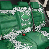 Personalised Cook Islands Rarotonga Back Car Seat Cover Tiare Maori Polynesian Waves Tattoo