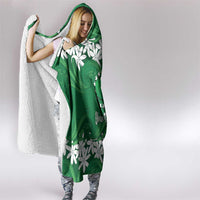 Personalised Cook Islands Rarotonga Hooded Blanket Tiare Maori Polynesian Waves Tattoo