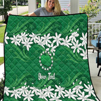 Personalised Cook Islands Rarotonga Quilt Tiare Maori Polynesian Waves Tattoo