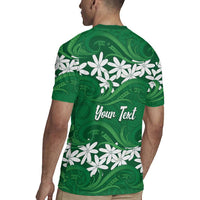 Personalised Cook Islands Rarotonga Rugby Jersey Tiare Maori Polynesian Waves Tattoo