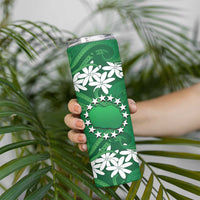 Personalised Cook Islands Rarotonga Skinny Tumbler Tiare Maori Polynesian Waves Tattoo LT14 - Polynesian Pride