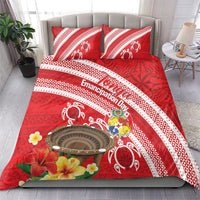 Kingdom Of Tonga Emancipation Day Bedding Set Tongan Ngatu With Kumete Red