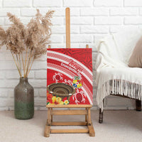 Kingdom Of Tonga Emancipation Day Canvas Wall Art Tongan Ngatu With Kumete Red