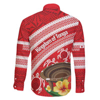 Kingdom Of Tonga Emancipation Day Family Matching Off The Shoulder Long Sleeve Dress and Hawaiian Shirt Tongan Ngatu With Kumete Red