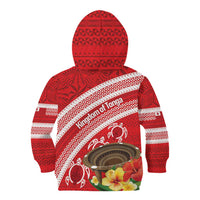 Kingdom Of Tonga Emancipation Day Kid Hoodie Tongan Ngatu With Kumete Red