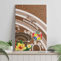 Kingdom Of Tonga Emancipation Day Canvas Wall Art Tongan Ngatu With Kumete Brown
