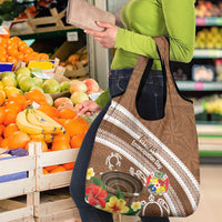 Kingdom Of Tonga Emancipation Day Grocery Bag Tongan Ngatu With Kumete Brown