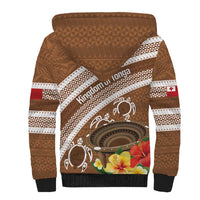 Kingdom Of Tonga Emancipation Day Sherpa Hoodie Tongan Ngatu With Kumete Brown
