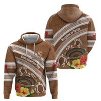 Kingdom Of Tonga Emancipation Day Zip Hoodie Tongan Ngatu With Kumete Brown