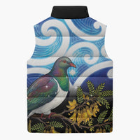 Kekeru New Zealand Matariki Sleeveless Puffer Jacket Kukupa Kowhai Maori New Year Blue Version LT14 - Polynesian Pride