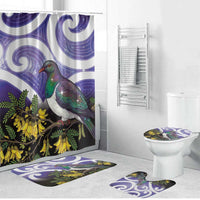 Kekeru New Zealand Matariki Bathroom Set Kukupa Kowhai Maori New Year Purple Version LT14 Bathroom Set (4 pcs) Purple - Polynesian Pride