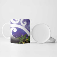 Kekeru New Zealand Matariki Ceramic Mug Kukupa Kowhai Maori New Year Purple Version LT14 - Polynesian Pride