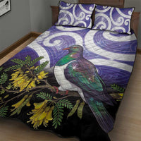 Kekeru New Zealand Matariki Quilt Bed Set Kukupa Kowhai Maori New Year Purple Version LT14 - Polynesian Pride