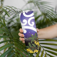 Kekeru New Zealand Matariki Skinny Tumbler Kukupa Kowhai Maori New Year Purple Version LT14 - Polynesian Pride