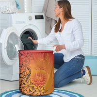 French Polynesia Manta Ray Tattoo Laundry Basket Tahiti Hahalua Tiare Maori Gradient Style