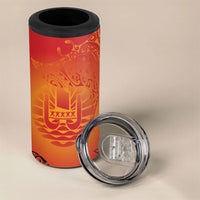 French Polynesia Manta Ray Tattoo 4 in 1 Can Cooler Tumbler Tahiti Hahalua Tiare Maori Gradient Style LT14 - Polynesian Pride