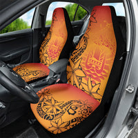 French Polynesia Manta Ray Tattoo Car Seat Cover Tahiti Hahalua Tiare Maori Gradient Style LT14 - Polynesian Pride