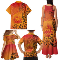French Polynesia Manta Ray Tattoo Family Matching Tank Maxi Dress and Hawaiian Shirt Tahiti Hahalua Tiare Maori Gradient Style LT14 - Polynesian Pride