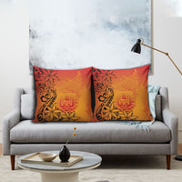 French Polynesia Manta Ray Tattoo Pillow Cover Tahiti Hahalua Tiare Maori Gradient Style