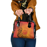 French Polynesia Manta Ray Tattoo Shoulder Handbag Tahiti Hahalua Tiare Maori Gradient Style