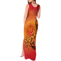 French Polynesia Manta Ray Tattoo Tank Maxi Dress Tahiti Hahalua Tiare Maori Gradient Style LT14 - Polynesian Pride