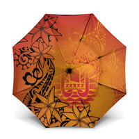 French Polynesia Manta Ray Tattoo Umbrella Tahiti Hahalua Tiare Maori Gradient Style