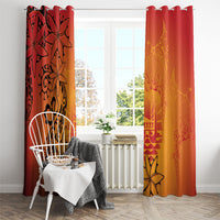 French Polynesia Manta Ray Tattoo Window Curtain Tahiti Hahalua Tiare Maori Gradient Style